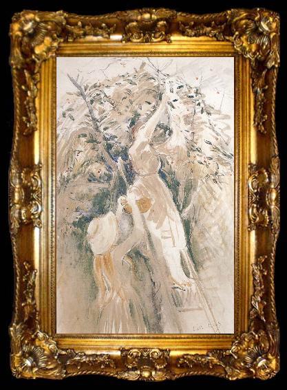 framed  Berthe Morisot Study of Peach tree, ta009-2